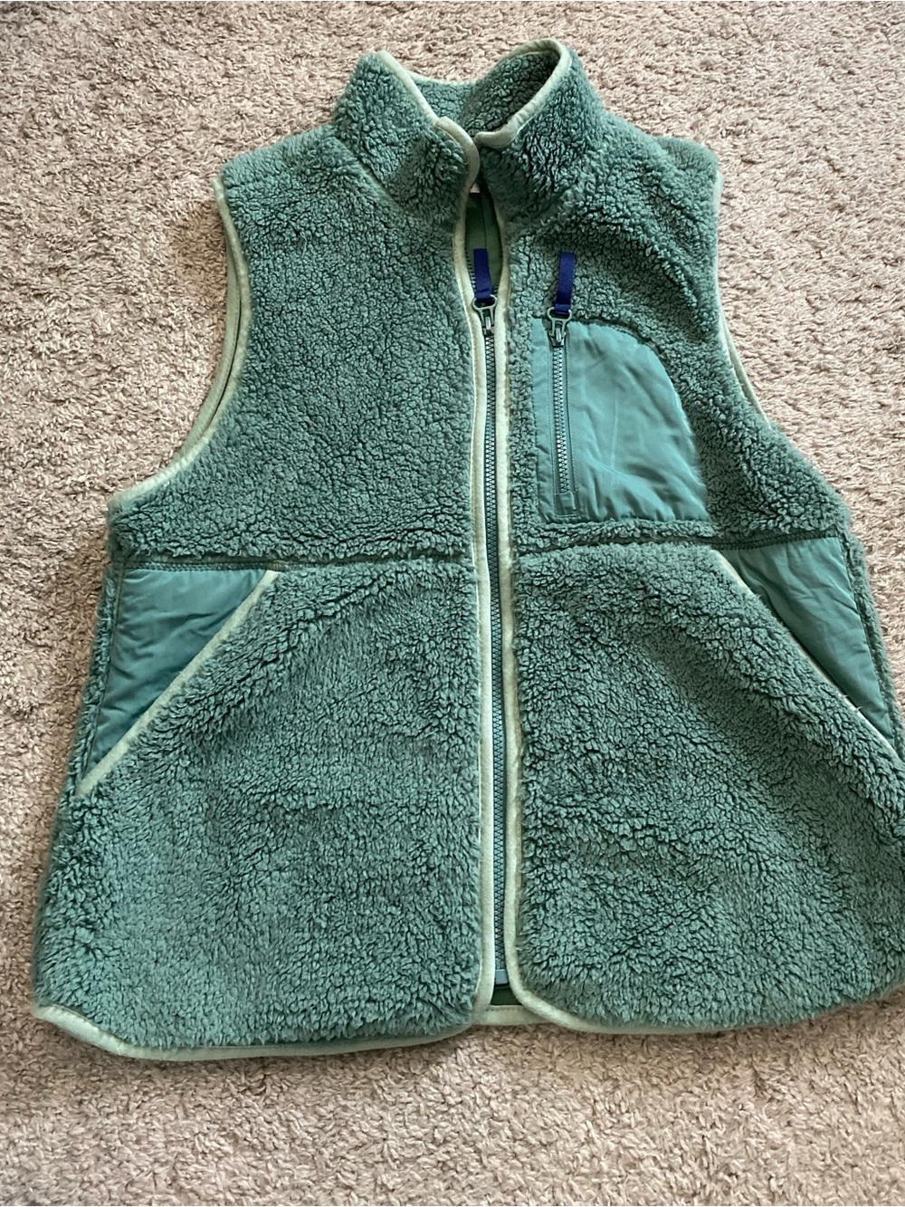 Maurices Soft Sage Green Sherpa-Lined Vest